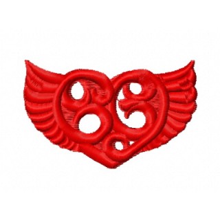 Winged heart 5 embroidery design - Embroidery Design