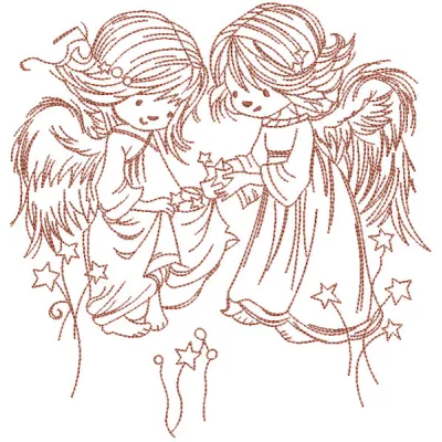 Preview of the Stars for Angels 2 embroidery design featuring celestial motifs ideal for angel-themed projects.