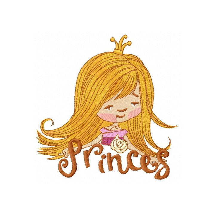 Upset princess 3 embroidery design - Embroidery Design