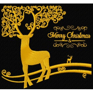 Christmas deer 2 embroidery design - Embroidery Design