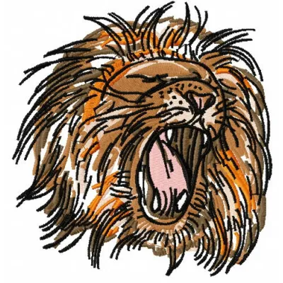 Preview of the Lion 5 embroidery design showcasing a detailed lion motif perfect for various fabric projects.