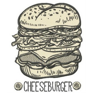 Cheeseburger embroidery design - Embroidery Design