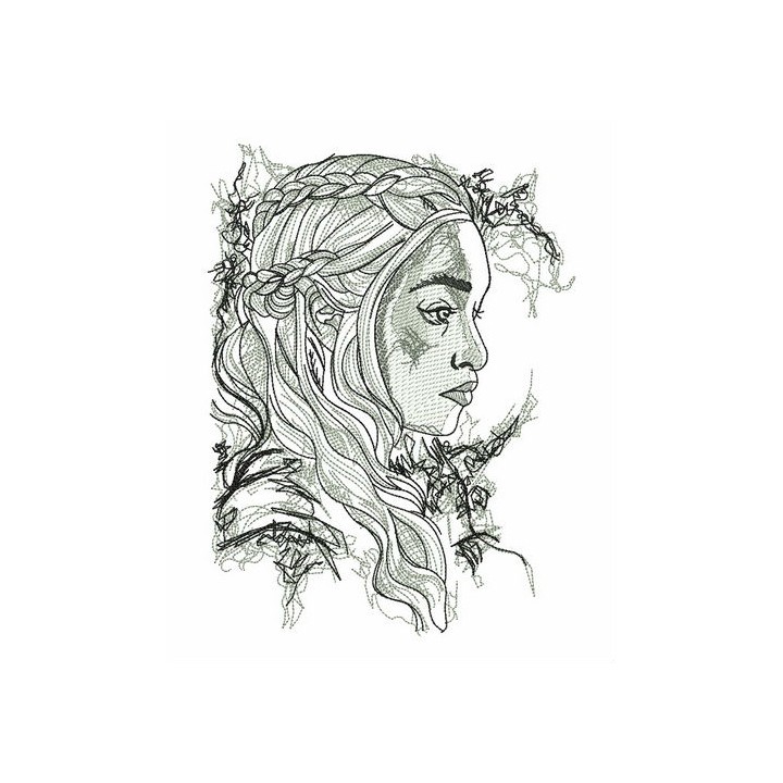 Daenerys sketch embroidery design - Embroidery Design