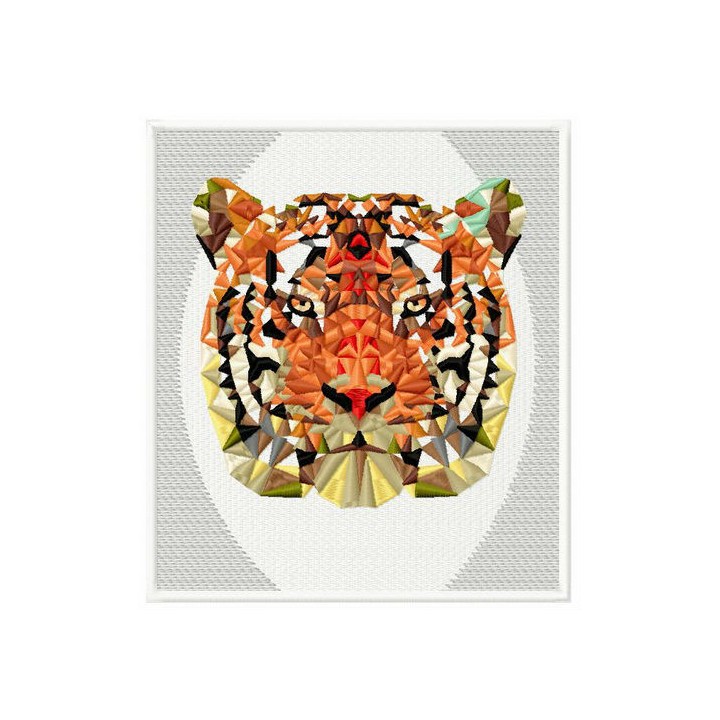 Mosaic tiger 4 embroidery design - Embroidery Design