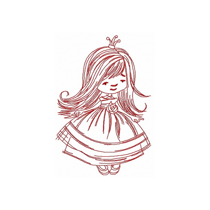 Upset princess 2 embroidery design - Embroidery Design