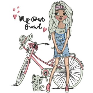 Ethnic girl embroidery design - Embroidery Design