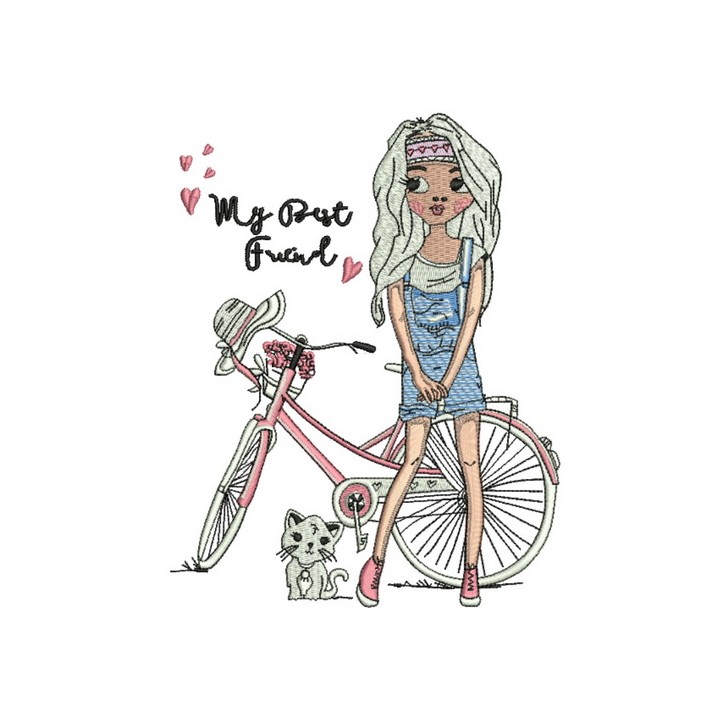 Ethnic girl embroidery design - Embroidery Design