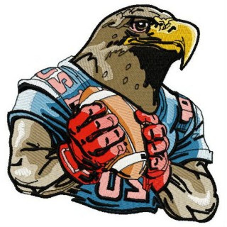 American football eagle embroidery design - Embroidery Design