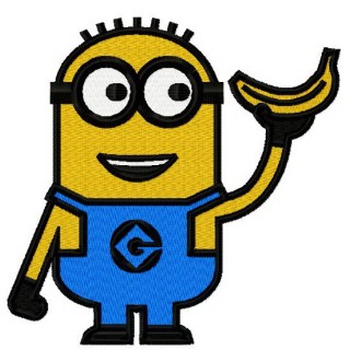 Minion's banana embroidery design - Embroidery Design