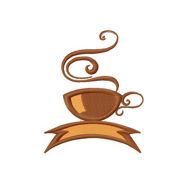 Coffee cup 10 embroidery design - Embroidery Design