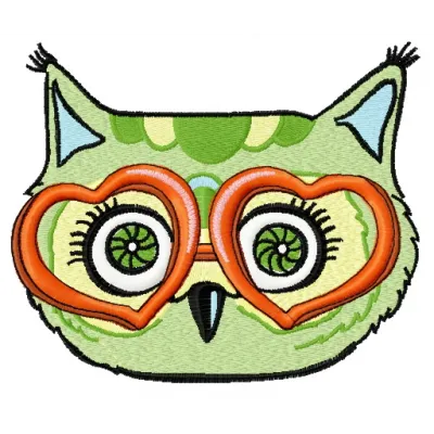 Glamorous owl party 5 embroidery design featuring a whimsical owl motif, perfect for festive stitching projects.