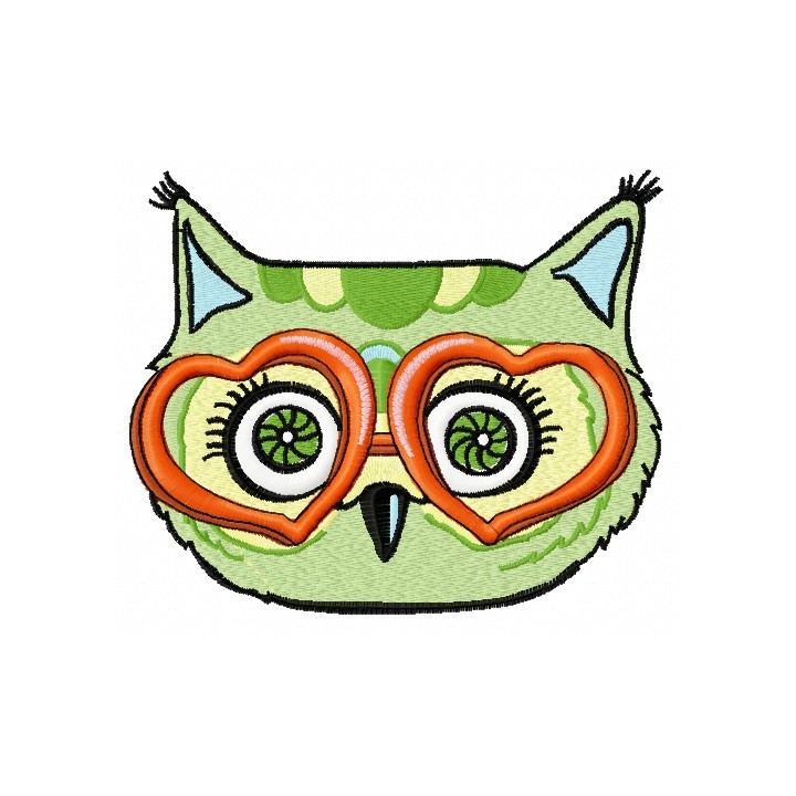 Glamorous owl party 5 embroidery design - Embroidery Design