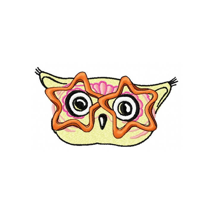 Glamorous owl party 4 embroidery design - Embroidery Design