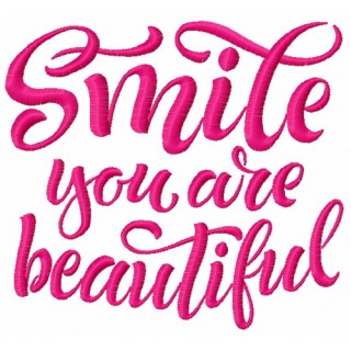 Smile you are beautiful 2 embroidery design - Embroidery Design