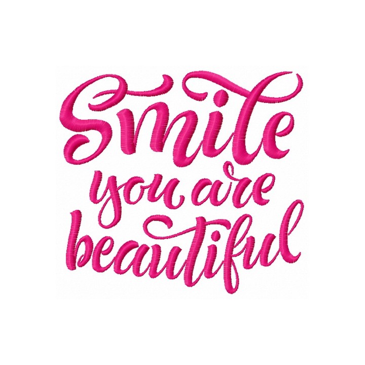 Smile you are beautiful 2 embroidery design - Embroidery Design