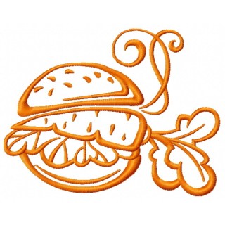 Vegan burger 2 embroidery design - Embroidery Design