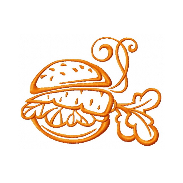 Vegan burger 2 embroidery design - Embroidery Design