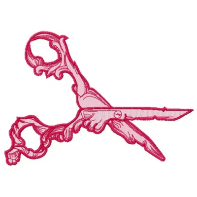 Gothic scissors 3 embroidery design showcasing intricate details, ideal for crafting unique stitched motifs.