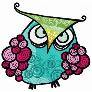 Grouchy owl 3 embroidery design - Embroidery Design