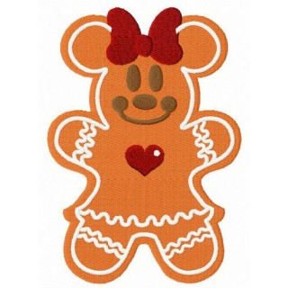 Gingerbread Minnie Mouse embroidery design - Embroidery Design