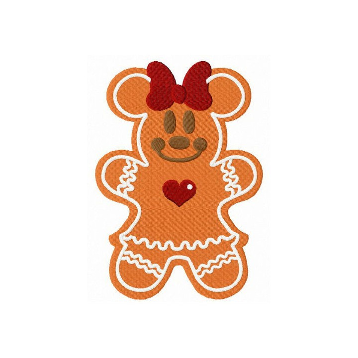 Gingerbread Minnie Mouse embroidery design - Embroidery Design