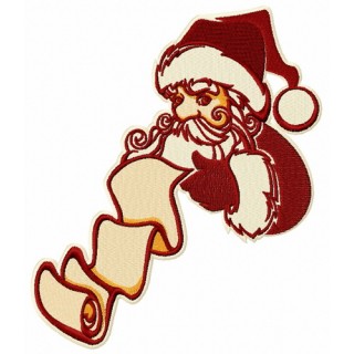 Santa with list of good children 2 embroidery design - Embroidery Design