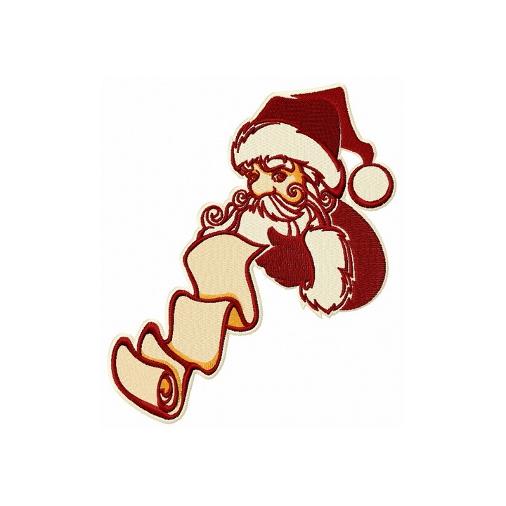 Santa with list of good children 2 embroidery design - Embroidery Design