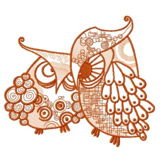 Grouchy owls 3 embroidery design - Embroidery Design