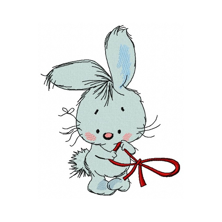 Shy bunny 2 embroidery design - Embroidery Design