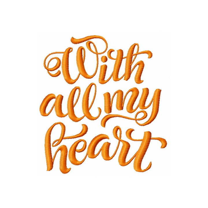 With all my heart 2 embroidery design - Embroidery Design