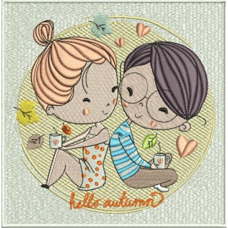Hello autumn embroidery design - Embroidery Design