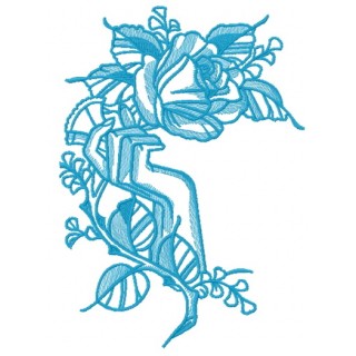 Hand holding rose 2 embroidery design - Embroidery Design