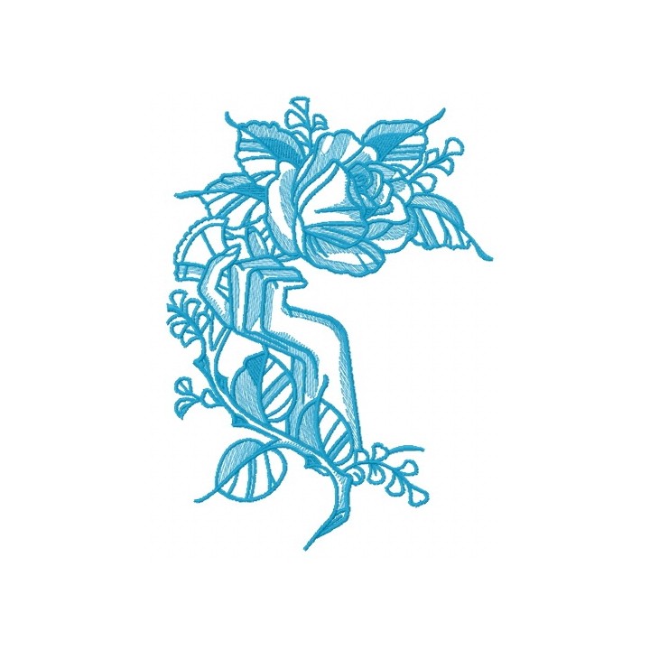 Hand holding rose 2 embroidery design - Embroidery Design