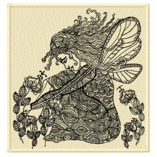 Upset fairy embroidery design - Embroidery Design