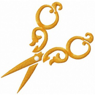 Yellow scissors embroidery design - Embroidery Design