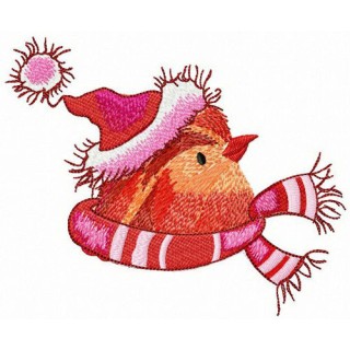 Sparrow at winter time embroidery design - Embroidery Design